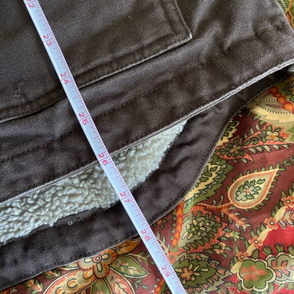 Men's Carhartt Dark Brown Cotton Loose Fit Washed Duck Sherpa-Lined Vest Medium! - Picture 16 of 16